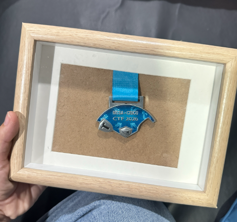 NCSA x CISCO CTF 2026 Limited Edition medal, framed